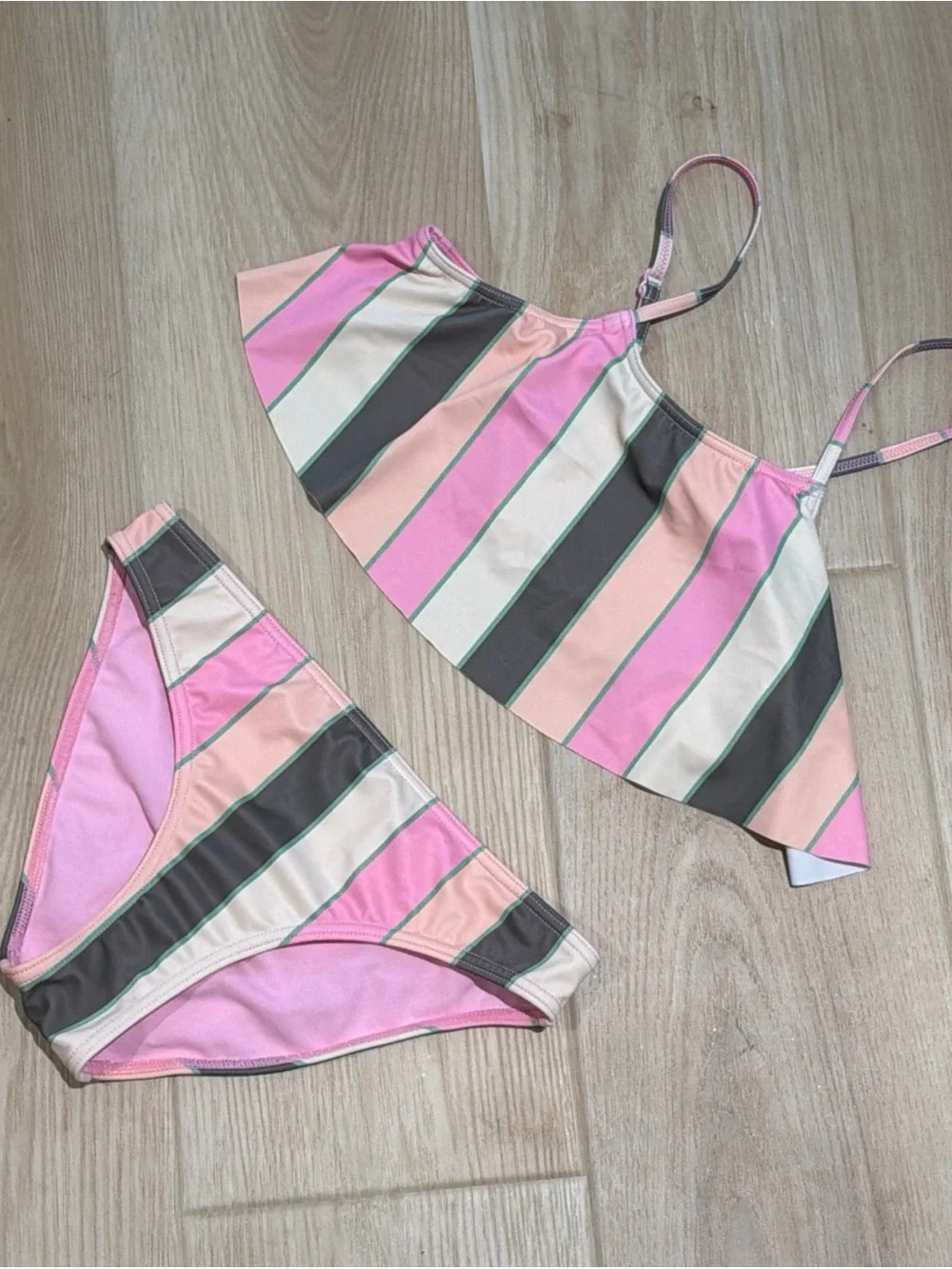 Roxy Girls Very Vista Flutter Swimsuit Set Size 12